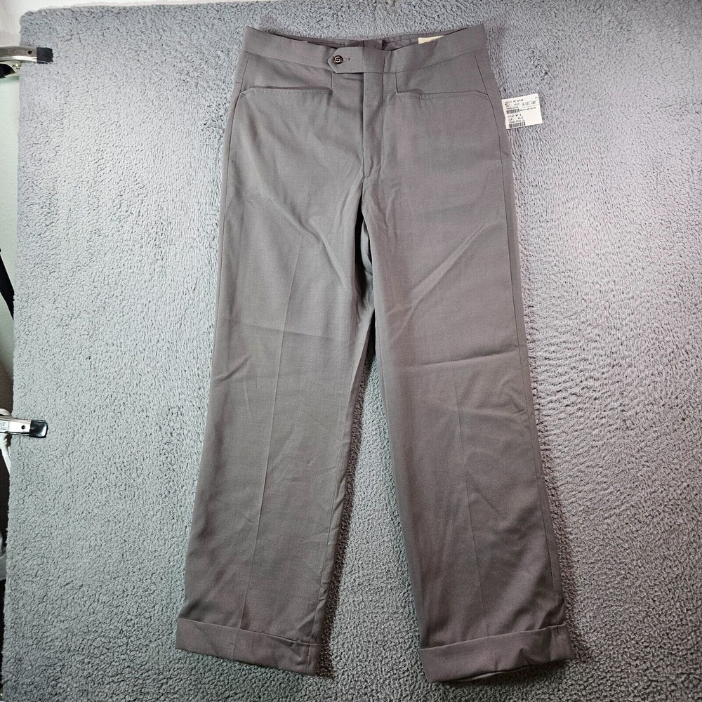 New Sansabelt Dress Pants Men 32 x 29 Brown Gray‎ 1970's Golf Trouser - Flaw